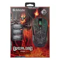Defender Mouse OverLord GM-890, 3200DPI, optikai, 6 tl., 1 kerék, vezetékes USB, fekete, játék