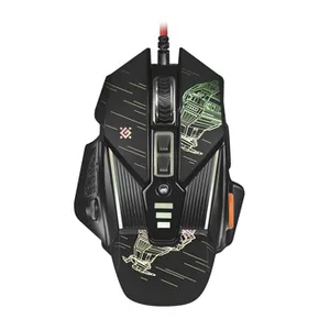 Defender Mouse sTarx GM-390L, 3200DPI, optikai, 8tl., 1 kerék, vezetékes USB, fekete, játék,