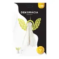 Anděl dekorace (2 ks), papír + PET, závěsné, 10 cm, bílá/zlatá barva