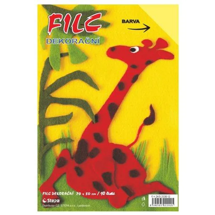 Termék főképe Dekorační filc (barevná plsť) 20x30cm - žlutý 10ks/bal