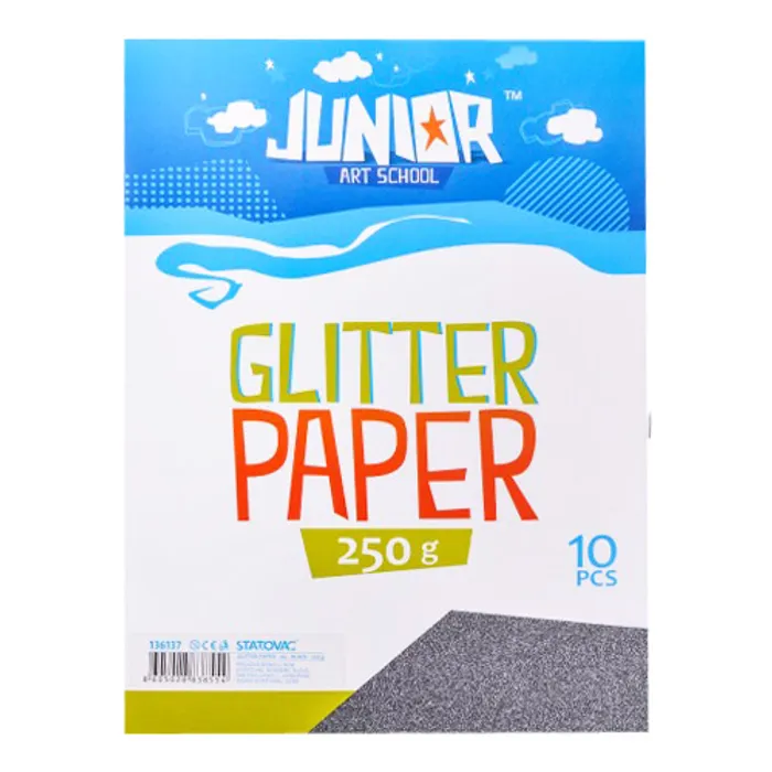 Termék főképe Dekorační papír A4 10 ks černý glitter 250 g