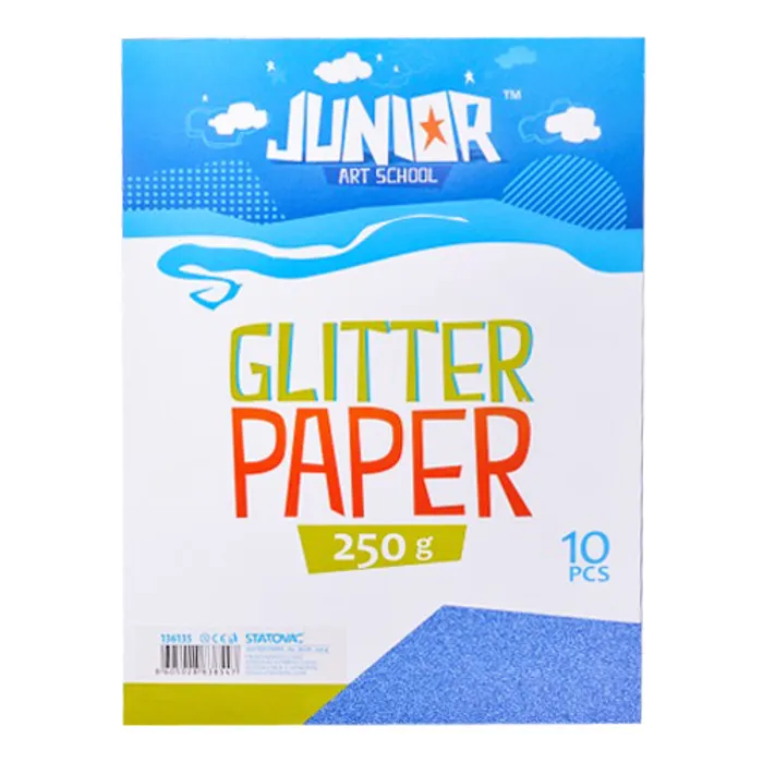 Termék főképe Dekorační papír A4 10 ks modrý glitter 250 g