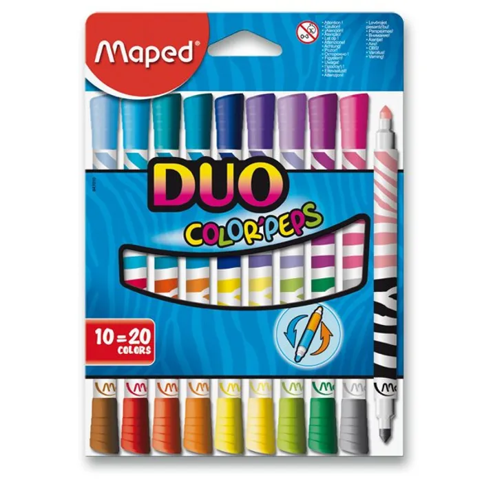 Termék főképe Dětské fixy Maped Color´Peps Duo, 10 oboustranných fixů = 20 barev