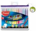 Maped Color'Peps Long Life gyerek markerek, cipzáras tok, 15 szín