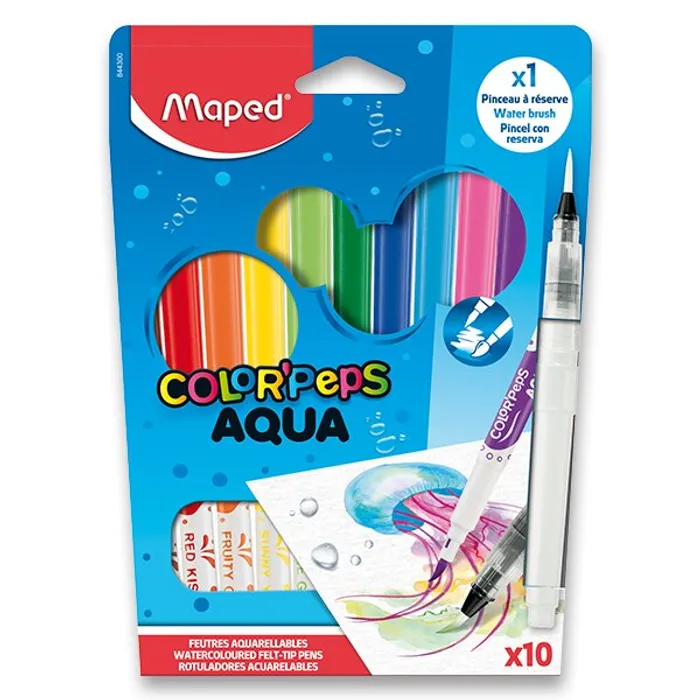 Termék főképe Dětské fixy Maped Color'Peps Aqua sada 10 barev + vodní štětec
