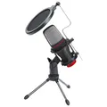 Dětské herní křeslo Red Fighter C6, černo-červené, + mikrofon Marvo MIC-02, PROMO