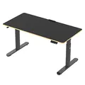 Dětský pracovní stůl, elektricky nastavitelná výška, černá deska, 120X60 cm, 55-81 cm, PU