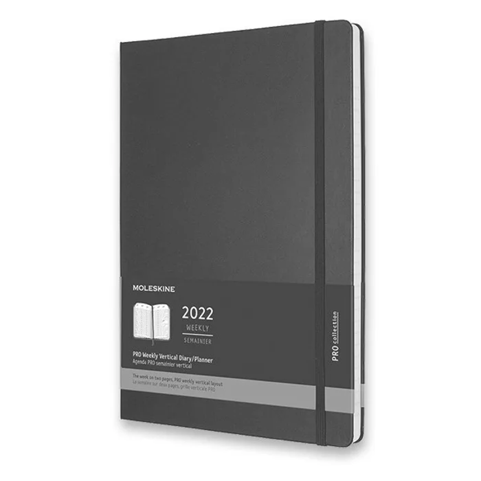 Termék főképe Diář Moleskine 2022 - PRO, tvrdé desky A4, týdenní, vertikální, černý