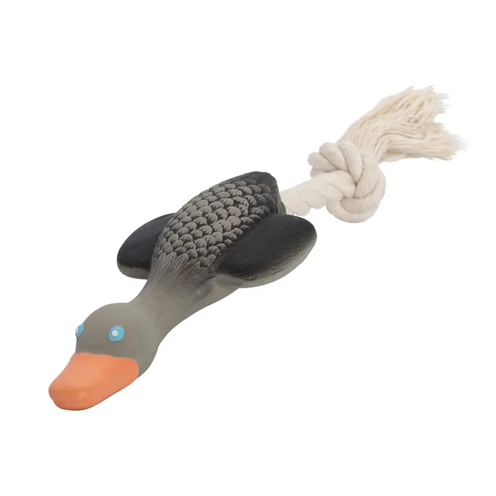 Termék főképe Divoká husa MINI s bavlněným lanem, se zvukem, 22cm, šedá,růžová, HipHop