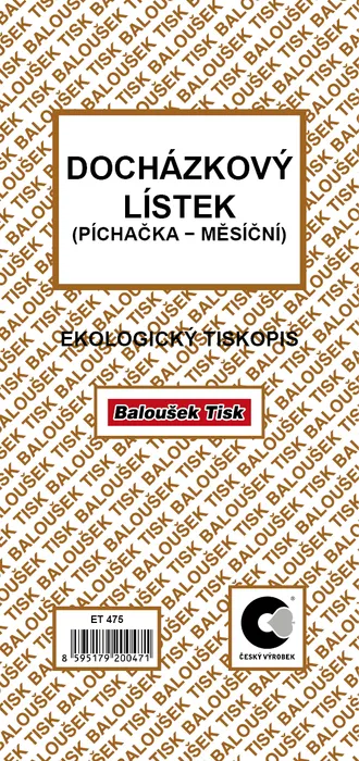 Termék főképe Docházkový list píchačka oboustranná ET475