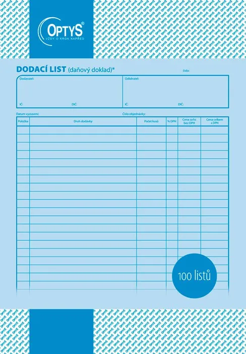 Termék főképe Dodací list A4, 100 listů 1043