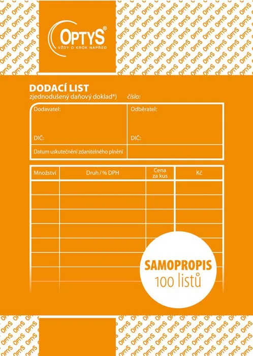 Termék főképe Dodací list A6, samopropisovací, 100 listů 1078