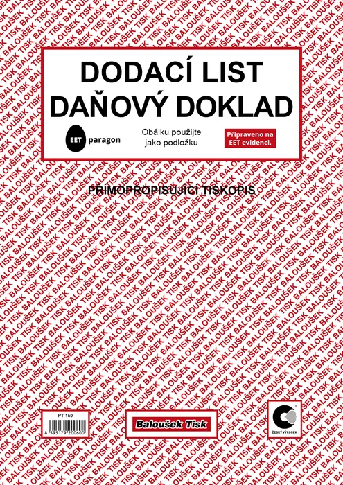 Termék főképe Dodací list - daňový doklad A4 PT150