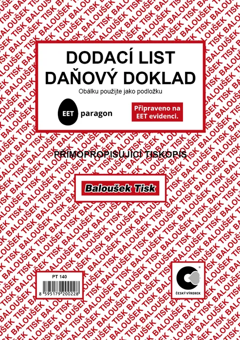 Termék főképe Dodací list - daňový doklad A5 PT140