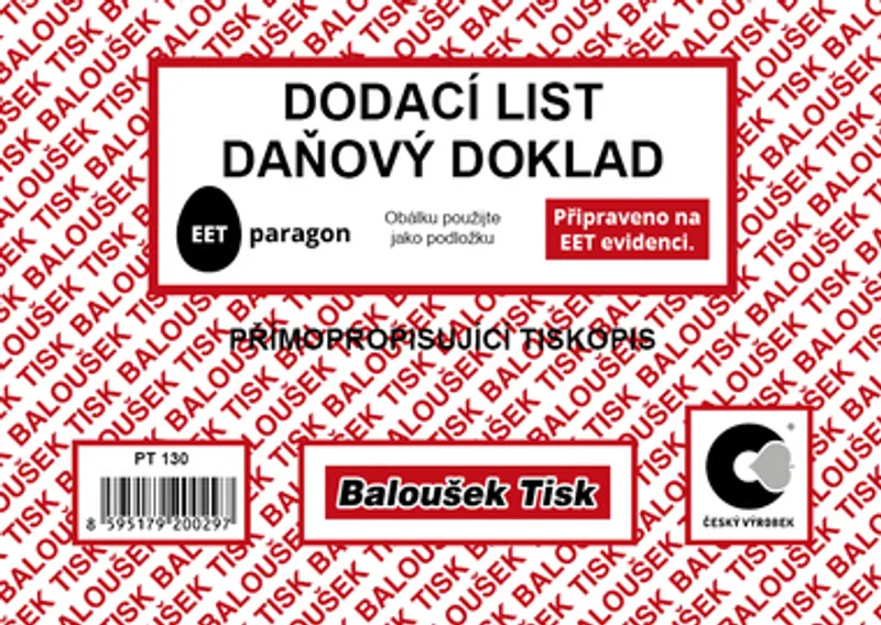 Termék főképe Dodací list - daňový doklad A6 PT130