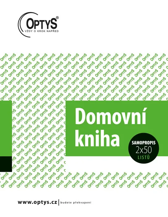 Termék főképe Domovní kniha, samopropisovací, 11,5 x 14,8 cm, 2 x 50 listů 1289