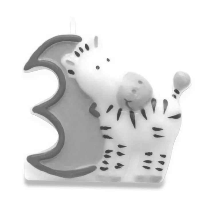 Termék főképe Dortová číslová svíčka "3", zebra