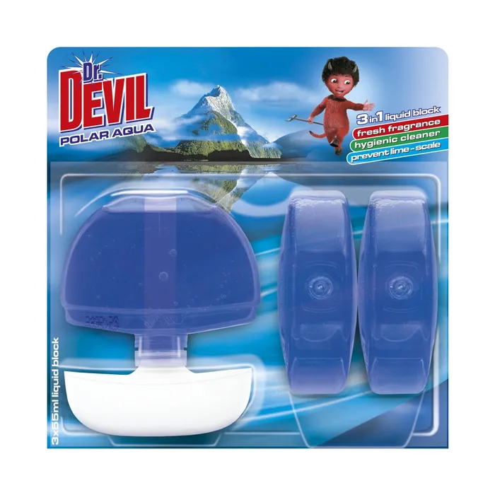 Termék főképe Dr. Devil Polar Aqua 3v1 Wc blok tekutý 3 x 55 ml