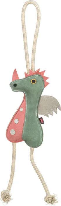 Termék főképe Dragon - dráček na laně, 55 cm, hračka pro psy, 100% pravá kůže/lano, zelená
