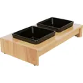 Következő termékkép Fa rúd, 2x kerámia, négyzet alakú tál, fekete 2 × 0,4 L/13 × 13 cm/ 36 × 7 × 19 cm