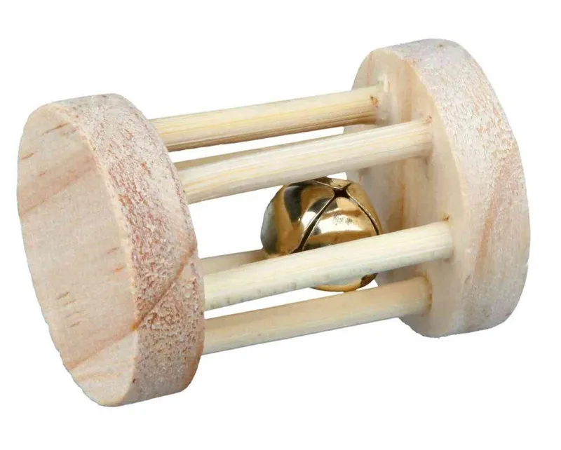 Termék főképe Dřevěný váleček s rolničkou pro křečky a myši o 3.5 × 5 cm