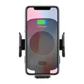 Mobiltelefon tartó az autóban, vezeték nélküli töltéssel, motortartóval, mozgásérzékelővel, Qi, fekete