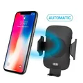 Mobiltelefon tartó az autóban, vezeték nélküli töltéssel, motortartóval, mozgásérzékelővel, Qi, fekete