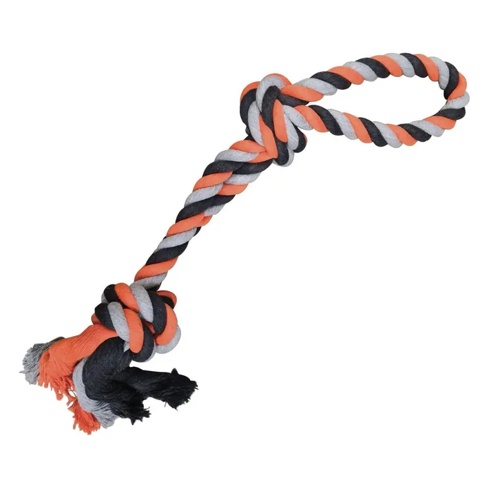 Termék főképe Dvojité lano HipHop bavlněné 2 knoty 60 cm / 450 g šedá, tm.šedá, oranžová
