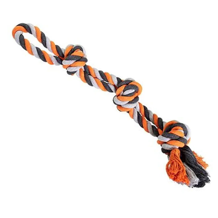Termék főképe Dvojité lano HipHop bavlněné 3 knoty 60 cm / 450 g šedá, tm.šedá, oranžová