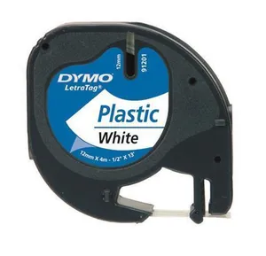 Dymo LetraTag műanyag szalag 12mm x 4m, fehér, 59422, S0721660