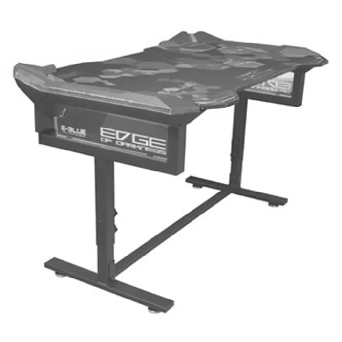 Termék főképe E-Blue Herní stůl EGT004BK, 135x78,5cm, 72-91,2cm, RGB podsvícení, výškově nastavitelný,