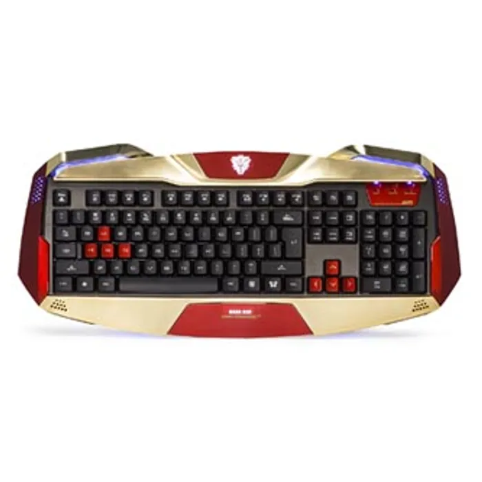Termék főképe E-BLUE IRON MAN EKM707, Klávesnice US, herní, podsvícené okraje typ drátová (USB), zlatá