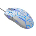 E-Blue Mouse Cobra, 2500 DPI, optikai, 6 tl., 1 kerék, vezetékes USB, fehér-kék, játék, e-bo