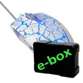 E-Blue Mouse Cobra, 2500 DPI, optikai, 6 tl., 1 kerék, vezetékes USB, fehér-kék, játék, e-bo