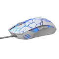 E-Blue Mouse Cobra, 2500 DPI, optikai, 6 tl., 1 kerék, vezetékes USB, fehér-kék, játék, e-bo