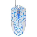 E-Blue Mouse Cobra, 2500 DPI, optikai, 6 tl., 1 kerék, vezetékes USB, fehér-kék, játék, e-bo