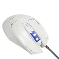 E-Blue Mouse Mazer, 2500 DPI, optikai, 6 tl., 1 kerék, vezetékes USB, fehér, játék