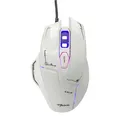 E-Blue Mouse Mazer, 2500 DPI, optikai, 6 tl., 1 kerék, vezetékes USB, fehér, játék