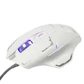 E-Blue Mouse Mazer, 2500 DPI, optikai, 6 tl., 1 kerék, vezetékes USB, fehér, játék