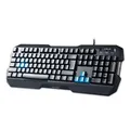 E-BLUE Polygon, billentyűzet US, játék, cseppálló típusú vezetékes (USB), fekete