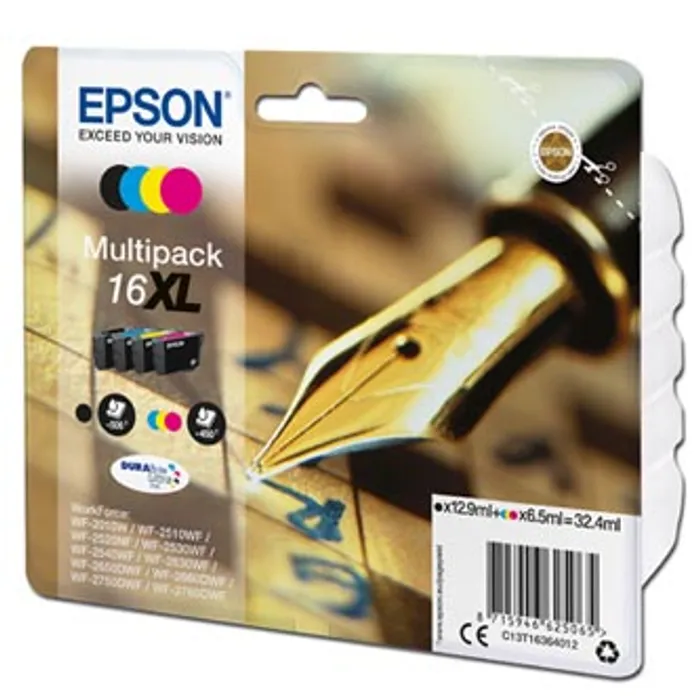 Termék főképe Epson originální ink C13T16364012, T163640, 16XL, CMYK, 3x6.5/12.9ml, Epson WorkForce WF-