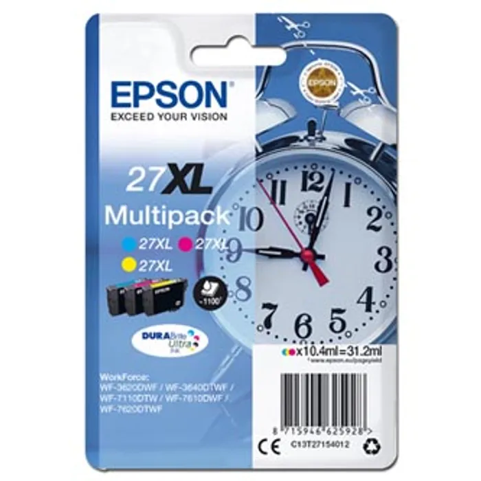 Termék főképe Epson originální ink C13T27154012, 27XL, color, 3x10,4ml, Epson WF-3620, 3640, 7110, 7610