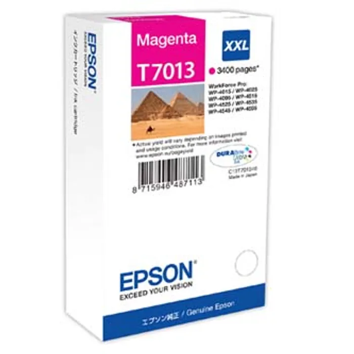 Termék főképe Epson originální ink C13T70134010, XXL, magenta, 3400str., Epson WorkForce Pro WP4000, 45