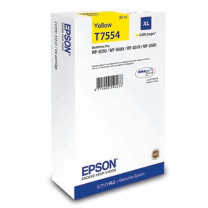 Termék főképe Epson originální ink C13T755440, T7554, XL, yellow, 4000str., 39ml, 1ks, Epson WorkForce