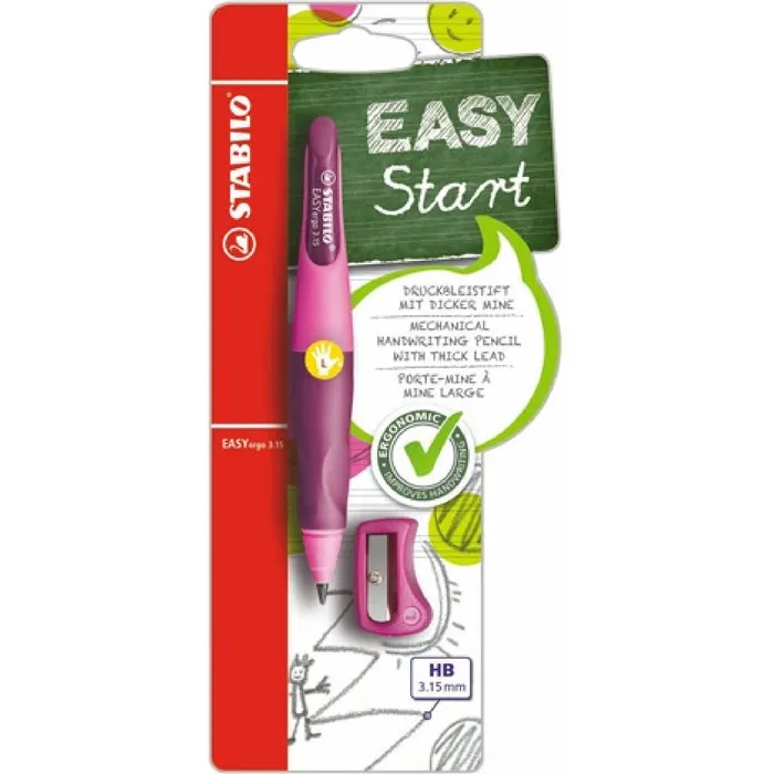 Termék főképe Ergonomická mech. tužka pro leváky - STABILO EASYergo 3.15 růžová/fialová HB+ořezávátko