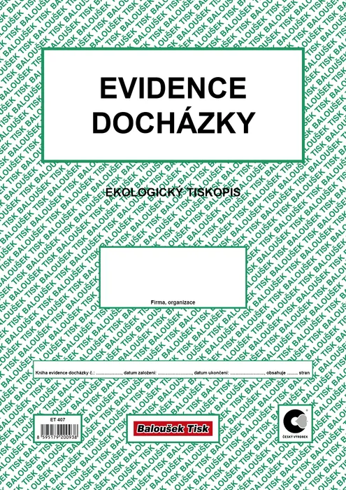 Termék főképe Evidence docházky A4 ET407