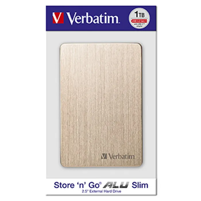 Termék főképe Externí pevný disk, Verbatim, 2,5", 1TB, Store,n,Go, USB 3.0, 53664, blistr, zlatá