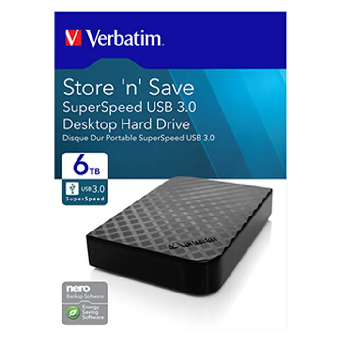 Termék főképe Externí pevný disk, Verbatim, 3.5", Store,N,Save, USB 3.0, 47686, blistr, černá