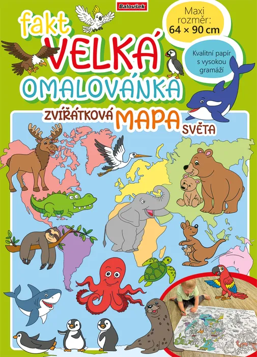 Termék főképe Fakt velká omalovánka - Zvířatková mapa světa