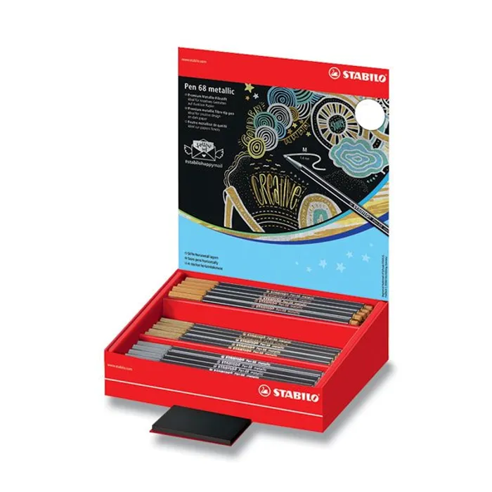 Termék főképe Fix Stabilo Pen 68 metallic stojánek, 60 ks